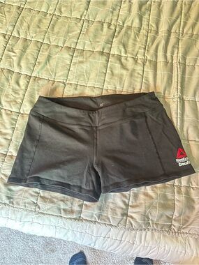 Reebok Black Athletic CrossFit Shorts with Red Logo